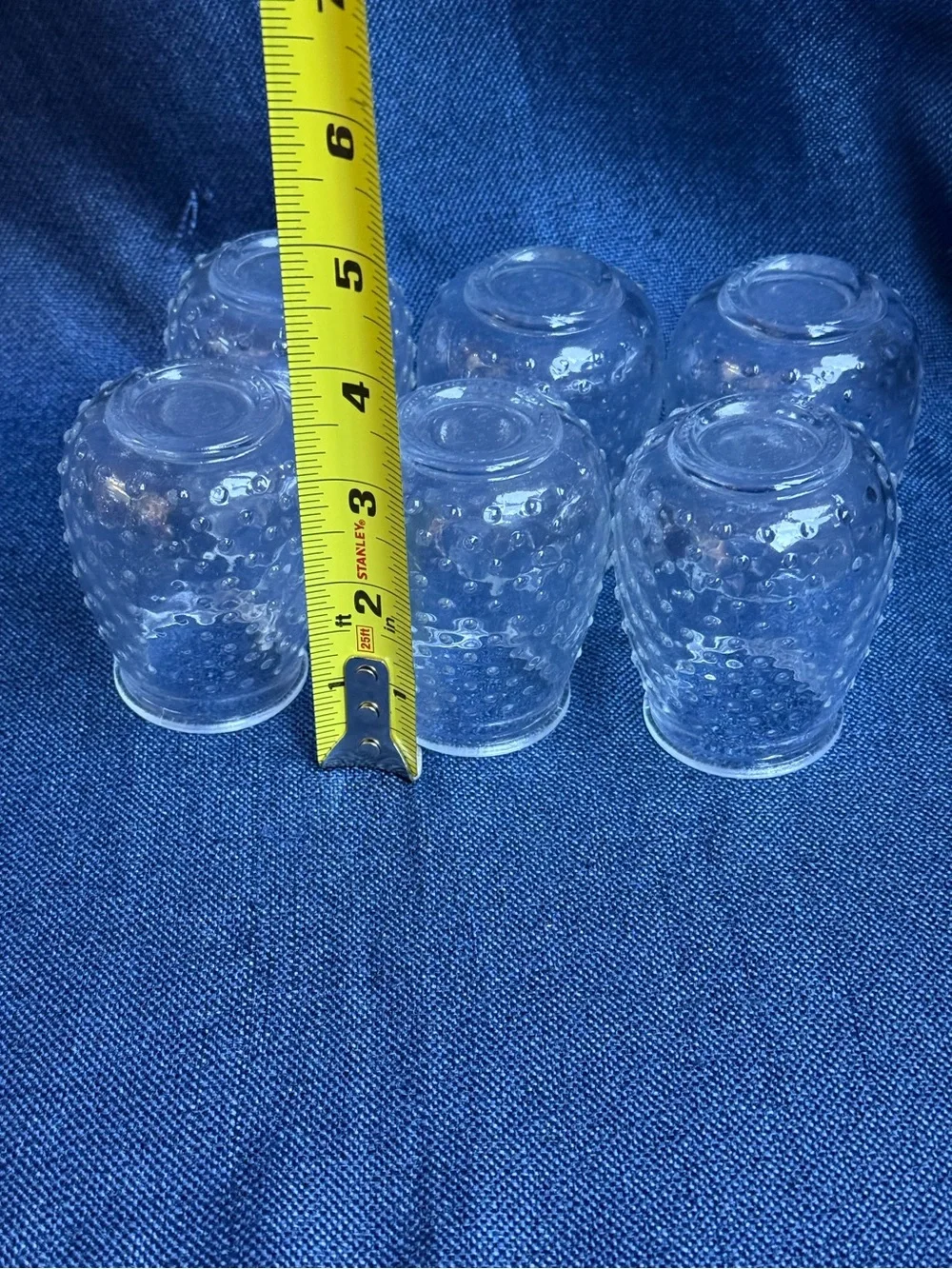 Home Essentials Mini Hobnail Stemless Glasses 4 oz Clear - Set of 6 Shot Jars
